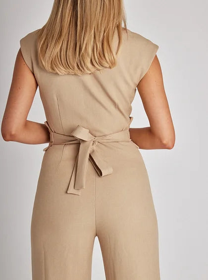 Combinaison sans manches à jambe large pour femme